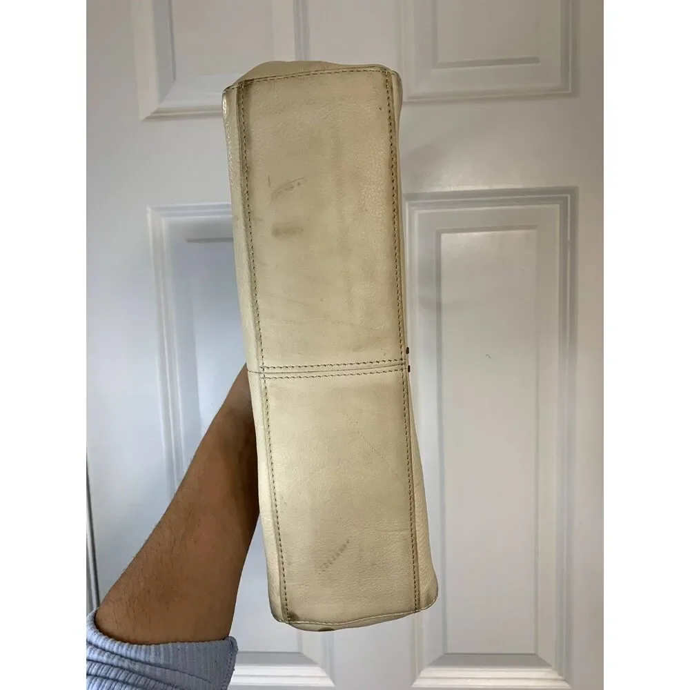 Fossil Cream Shoulder Bag with Brown Handles